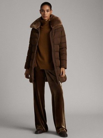 Geaca Massimo Dutti cu guler de blana