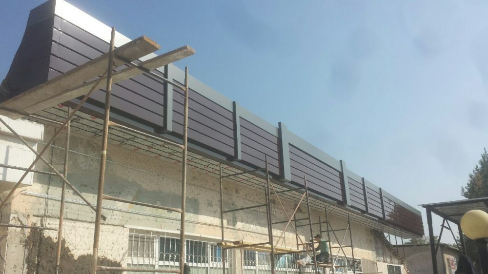 Стеклянные двери, перегородки, Алюкобонд монтаж, Каленое стекло