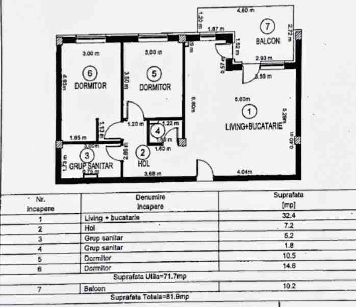 Proprietar | 3 camere | decomandat | 72 mp utili + terasa 10 mp, parcare | etaj 6/9 – Lup Residence / Prelungirea Mihai Viteazu
