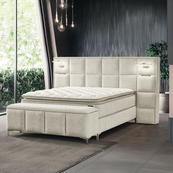 Тапицирана спалня с матрак I SLEEP 180 х 200 - шампанско 318