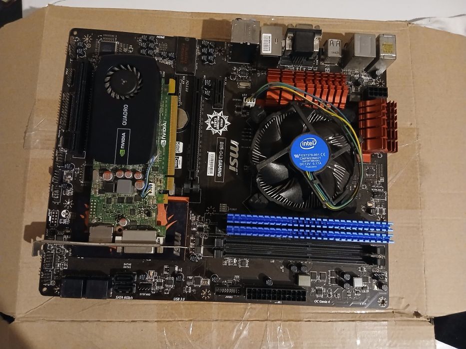 Дъно B85 G43 gaming с процесор i7 4790k и рам 8гб  и видео карта