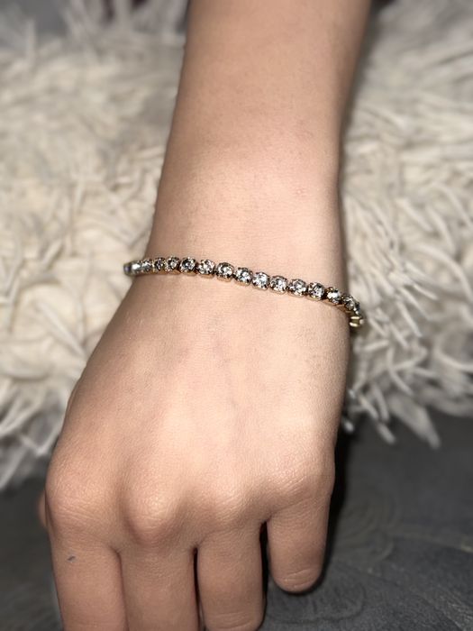 Brățară damă placată cu aur 18K – oțel inoxidabil, model elegant tip tennis