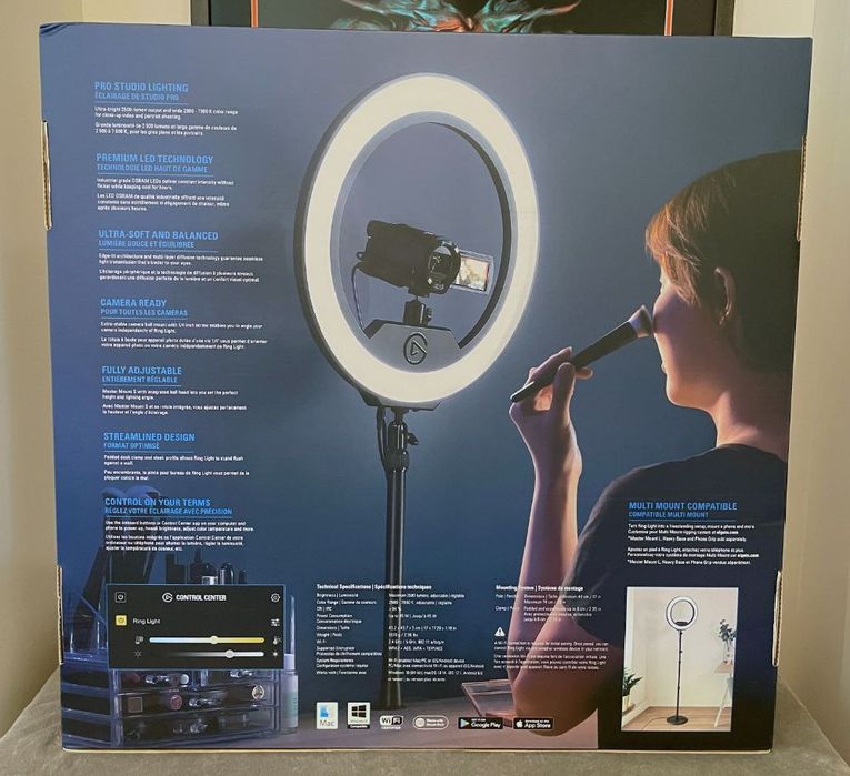 (2в1) Стойка+Освещение Профессиональное для видео Elgato Ring Light