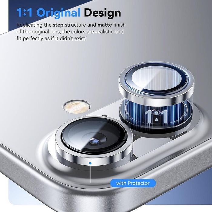 Стъклен Протектор за Камера за Apple iPhone 16 / 15 / 14 Pro / Рингове