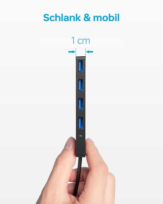 Anker Ultra Slim 4-порта USB-C и USB3.0 Hub за телефон-60см кабел