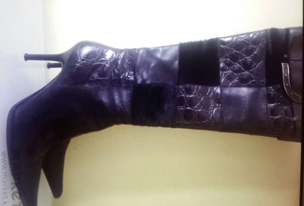 Сапоги Ботфорты кожа Италия