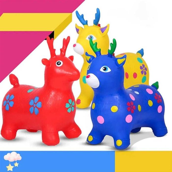 Гумена играчка за скачане Елен с музика