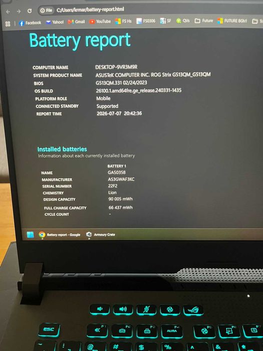Геймърски лаптоп ASUS ROG Strix G15 G513QM-HN027