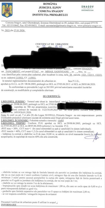 Teren intravilan de vânzare – Tâncăbești, Snagov (Ilfov)