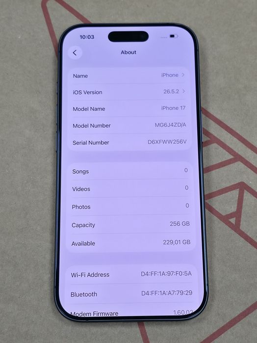 КАТО НОВ 256GB iPhone 17 Гаранция A1 Black | Черен