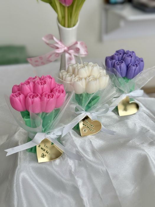 Персонализирани свещи от соев восък/Подарък за 8 март