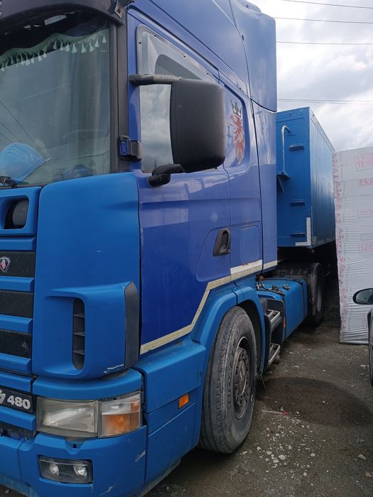 Scania V8 și bena cereale 52 metri