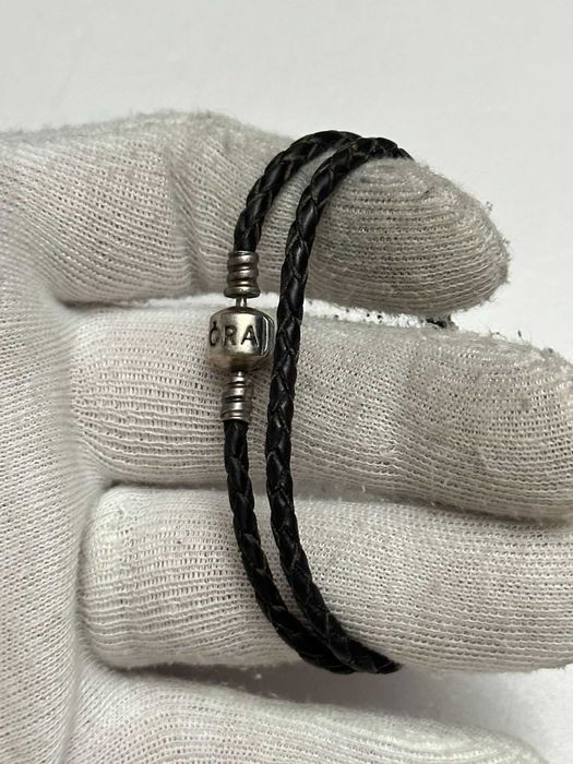 BRATARA ARGINT 925 - PANDORA - ALE + Snur din piele - Originala !