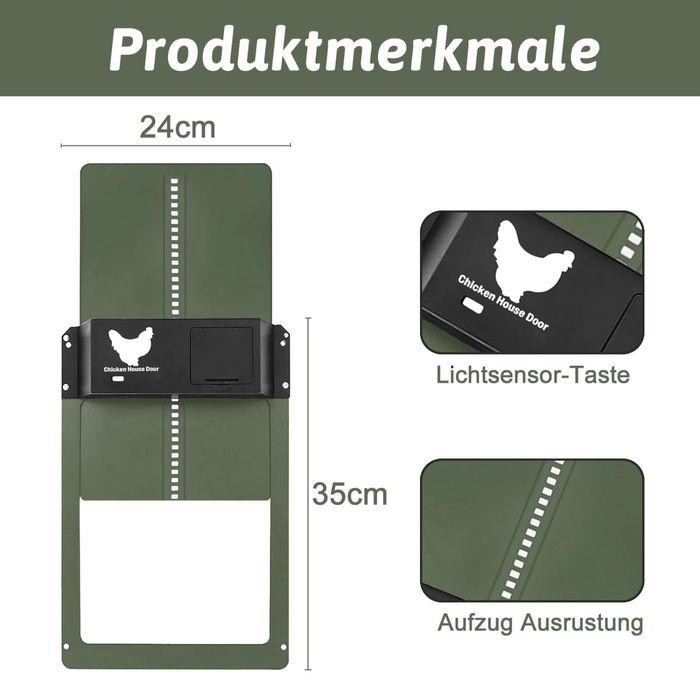 Usa automată pentru găini, Clapă electrică pentru găini,