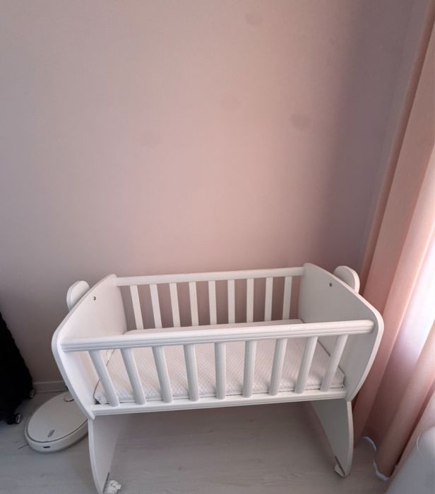 Бебешка люлка с функция за люлеене + матраче с кокосова вложка