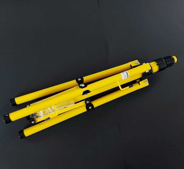 Стойка за прожектори и фенери, Тип трипод, Алуминий, Жълт, 60/160 см