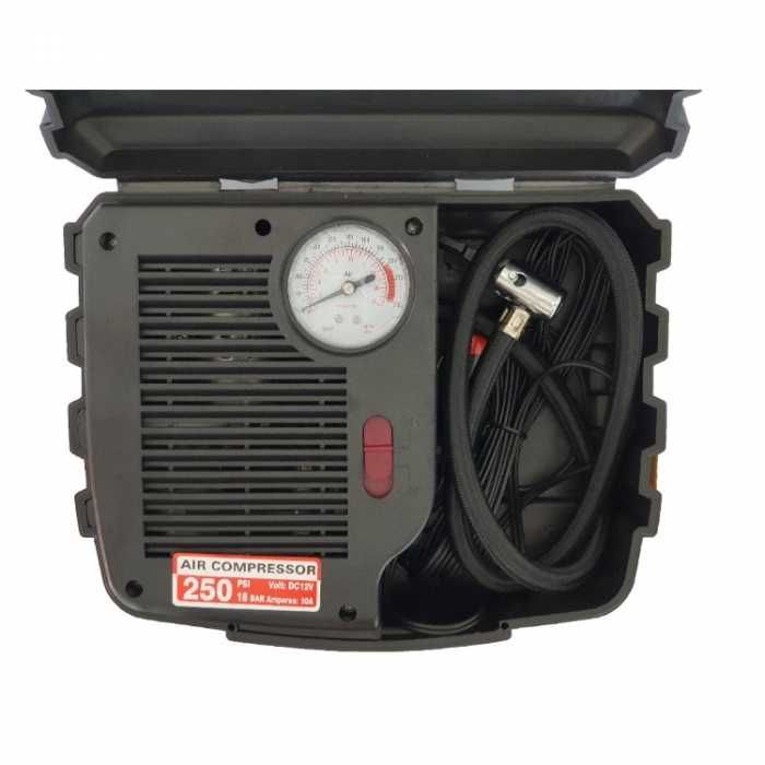 Комеплкт Автомобилен Компресор В Куфар, Манометър, 12V