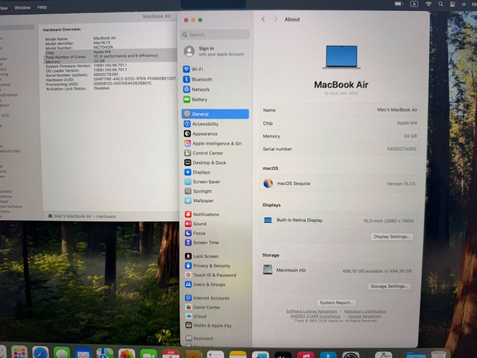 MacBook Air 15" M4 Chip 10-CPU, 10-GPU, 24GB RAM, 512GB SSD