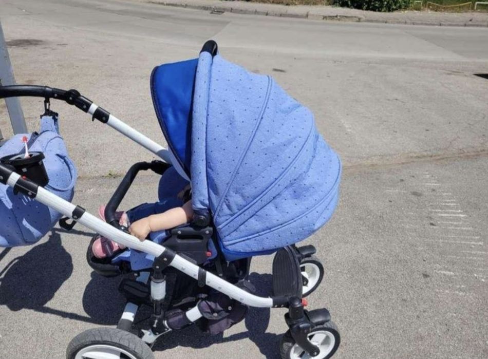 Бебешка количка+кош за новородено+чанта!