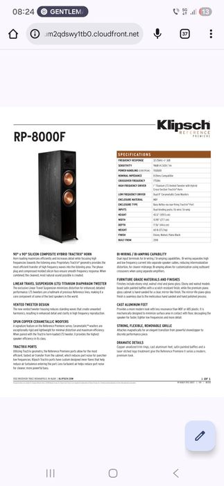 Klipsch rp-8000f  focal dali
