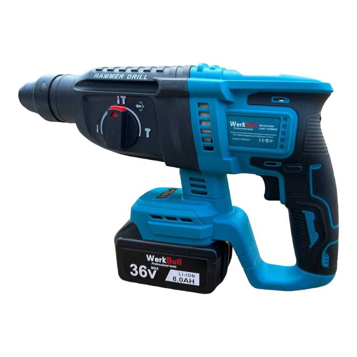 WerkBull Перфоратор, Гайковерт-Винтоверт и Ъглошлайф  3 батерии 36V 8A