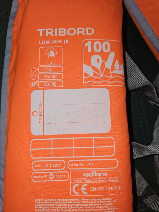 Vand vesta de salvare 30-40kg Tribord