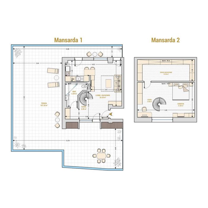 Apartament Duplex 2 camere, complex Catedral Residence