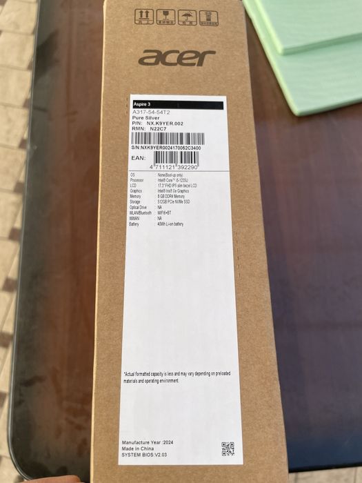 Acer Aspire 3 | i5-1235U | 8GB RAM | 512GB SSD | Yaxshi holatda!