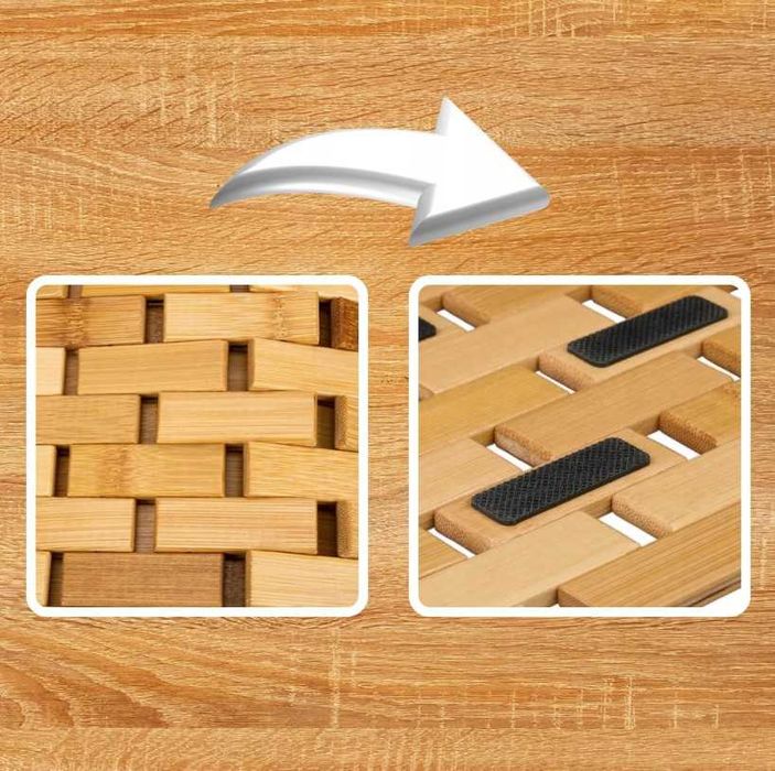 Универсален килим за баня, бамбук, нехлъзгав, влагоустойчив