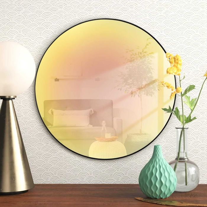 Огледало за стена с алуминиева рамка – диаметър 61 см - A-MR01153