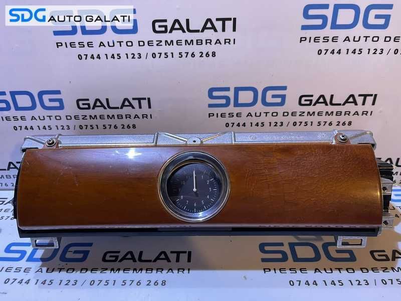 Gura Grila Aer Ventilatie Aerisire Centrala cu Ceas Bord si Capac VW Phaeton 2002 - 2010 Cod 3D1819144 3D0919204 3D0820511 [D0777]