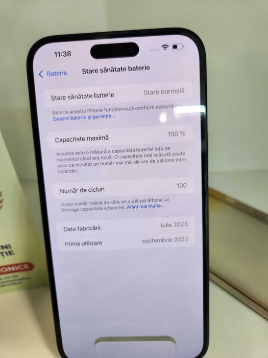 Iphone 15 Plus 128GB Bateria 100% (Ag8 Tudor1/B74875) – Garantie 2 Ani!