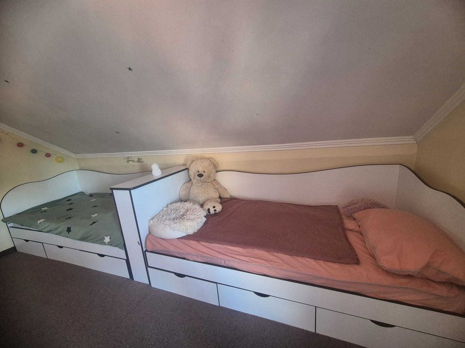 Set 2 paturi de o persoană cu sertare + saltele incluse | Stare foarte bună
