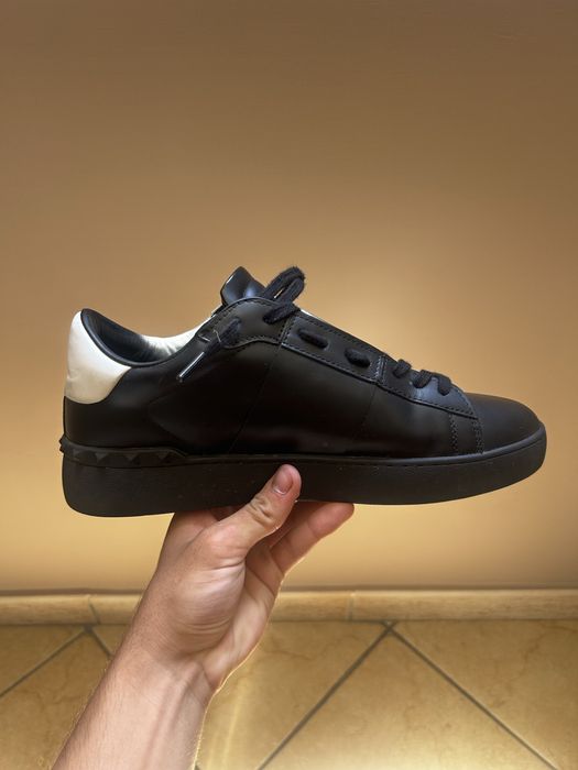 Papuci Valentino Garavani open calf sneaker, negri, VLTN