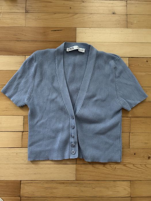 Къса плетена тениска Zara