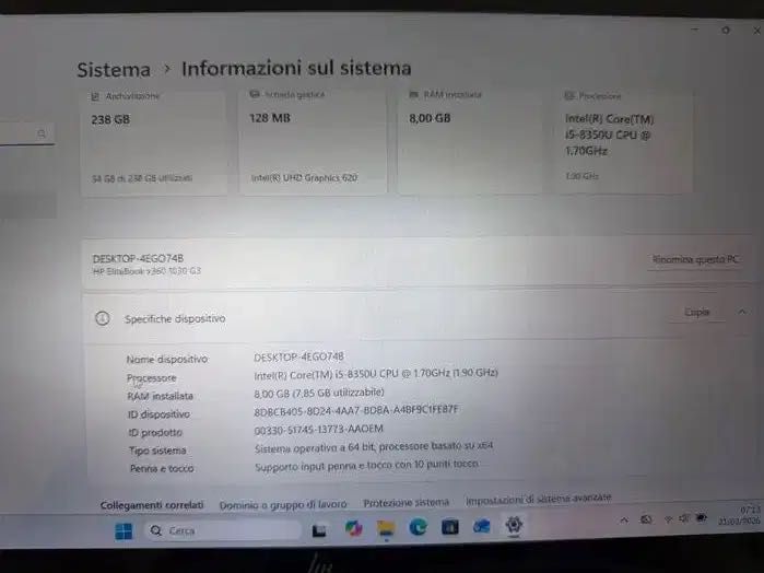 HP EliteBook x360 1030 G3 Core i5-8350U 8GB RAM 256GB SSD Win 11 Pro