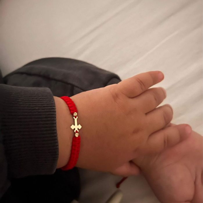 Bratara snur cu Cruciulita din Aur 14k