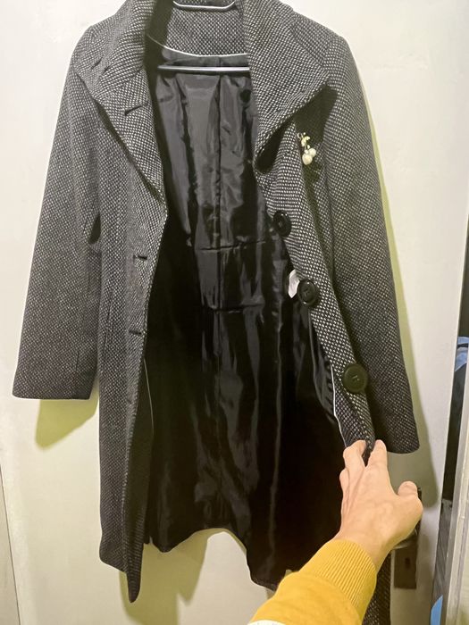 Палто дълго сиво, дамско палто