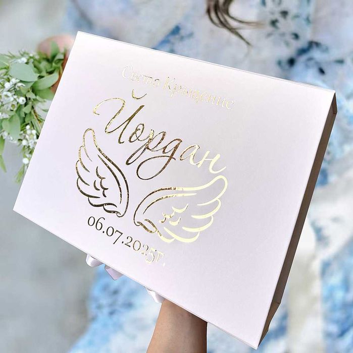 Кутия за Кръщене, Комплект за Свето Кръщение, Косичка Кръстче, Сапунче