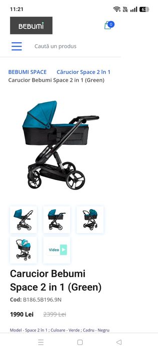 Căruț bebumi 2in 1