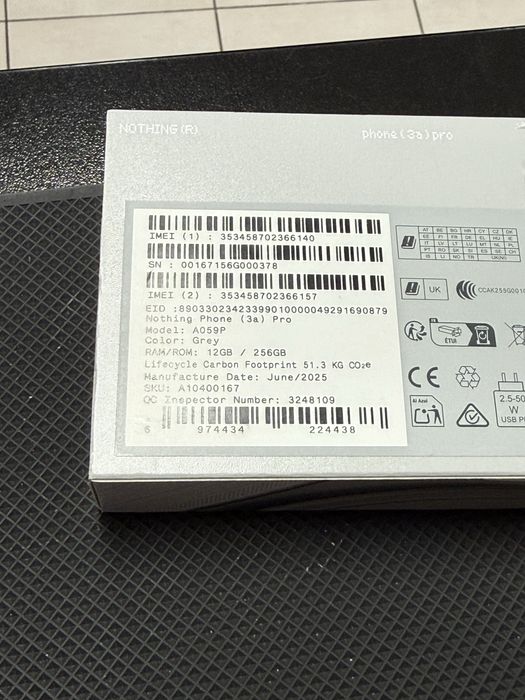 Nothing Phone 3a Pro 5G,Grey,256GB/12GB RAM *ЧистоНов*
