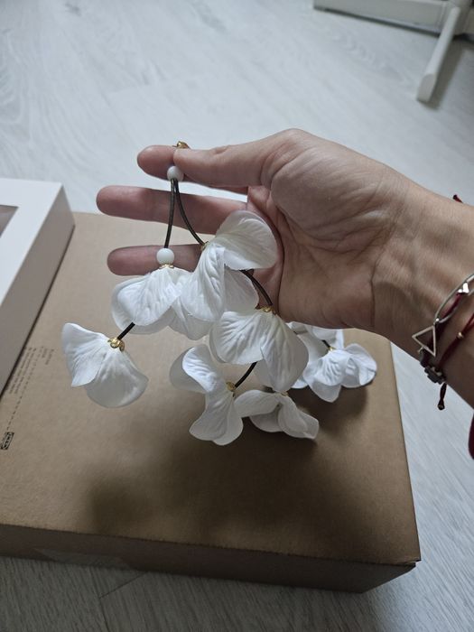 Дълги обеци с цветя