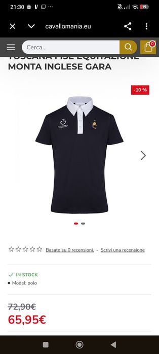 Polo tricou echitatie Cavalerria Toscana x fise  12 ani