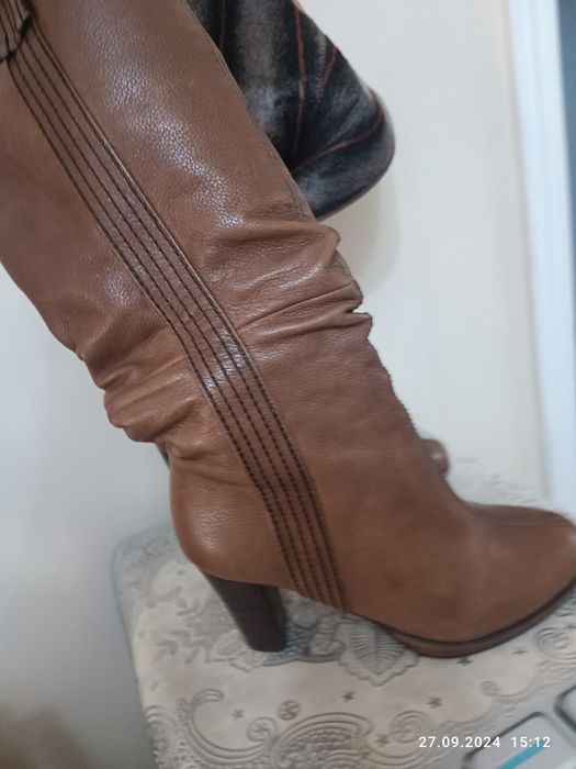 Сапоги кожаные, очень стильные