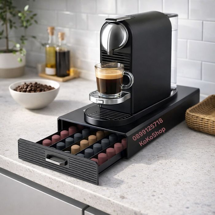 Кутия за капсули Nespresso – органайзер + поставка за кафе машина