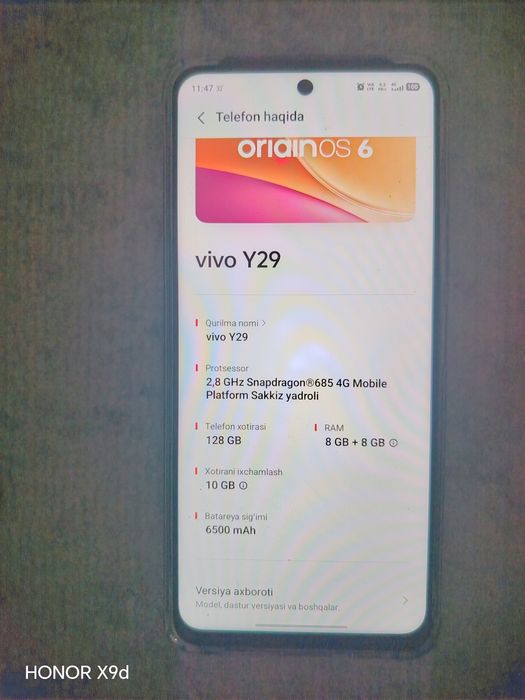 Vivo Y29 yangi telefon