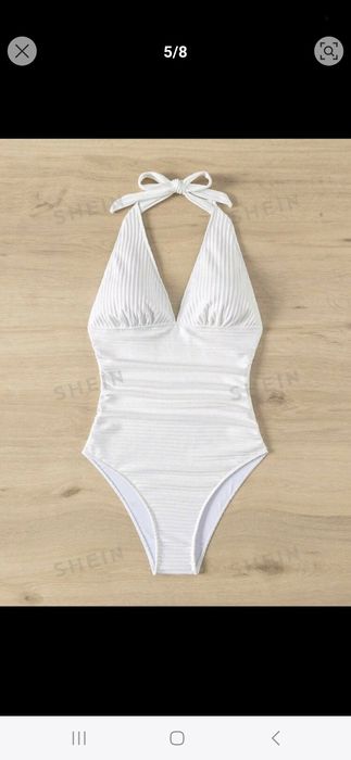 Costum de baie alb dublat marimea S