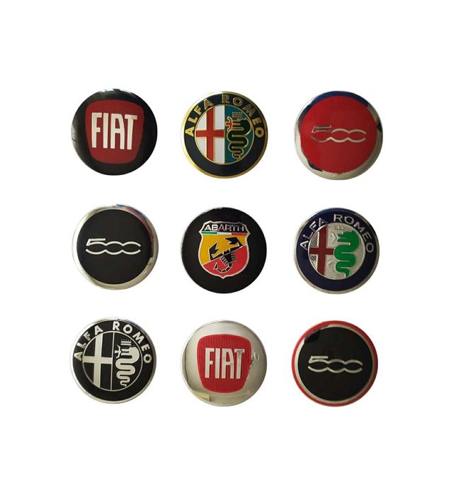 Fiat 500 Alfa алуминиеви стикери капачки ембеми за джанти тасове 56mm