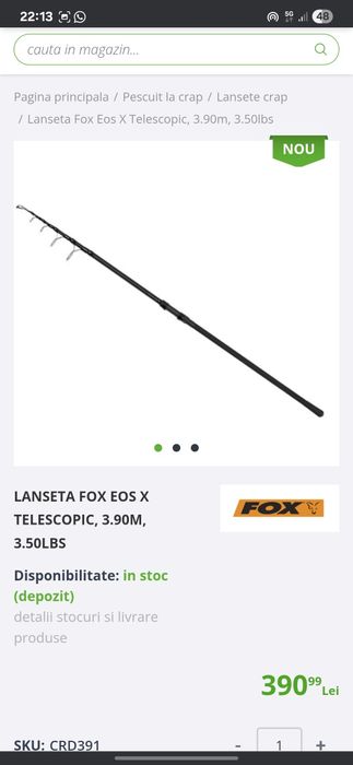Lanseta Fox eos tele 3.90m