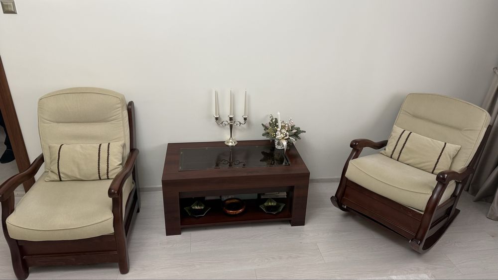 Mobila living, canapea cu fotolii, masuta cafea